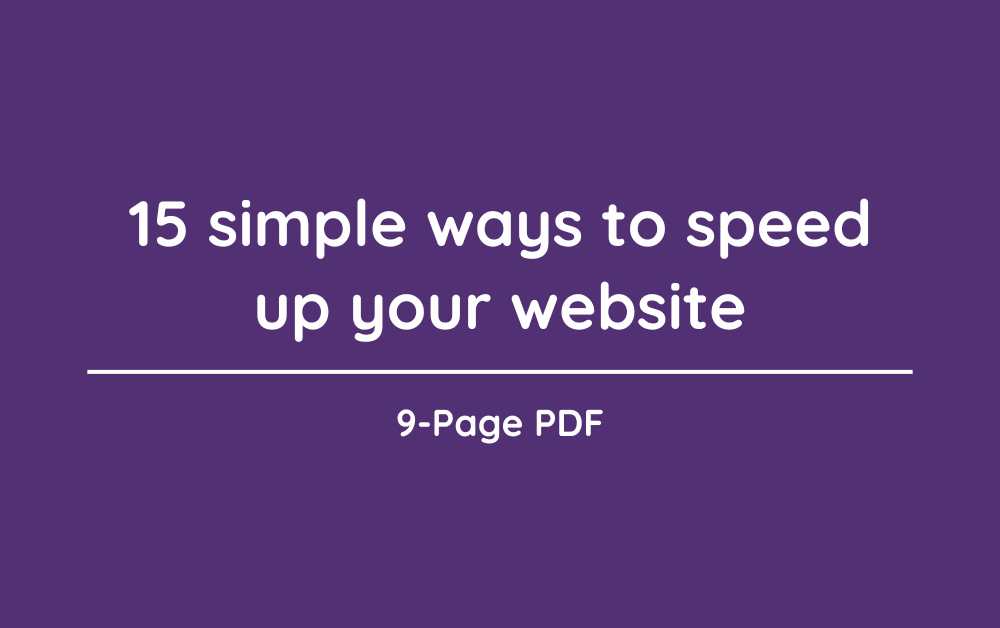 15 simple ways to speed up your website