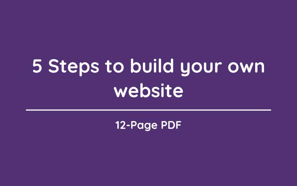 5 Steps to build your own website