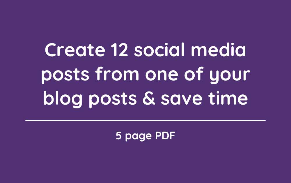 Create 12 social media posts from one of your blog posts & save time